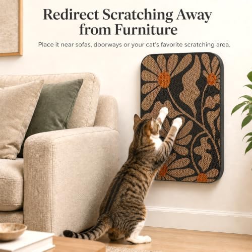 2 Pack Cat Wall Scratcher, Art Cat Scratching Board - Image 3