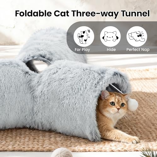 Tempcore Plush Cat Tunnel, 3-Way Collapsible Toy - Image 7