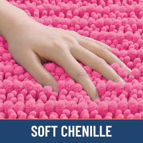 Smiry Bathroom Rugs 24X16, Extra Soft Rubber Backing Chenille Bath Mats - Image 4