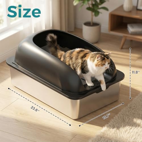 OLIXIS Large Metal Large Cat Litter Box - Image 5