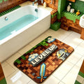 Manfei Pixel Bath Mat, Pixelated Sword Helmet Kids Mats Rugs, Girls Boys Room by Manfei