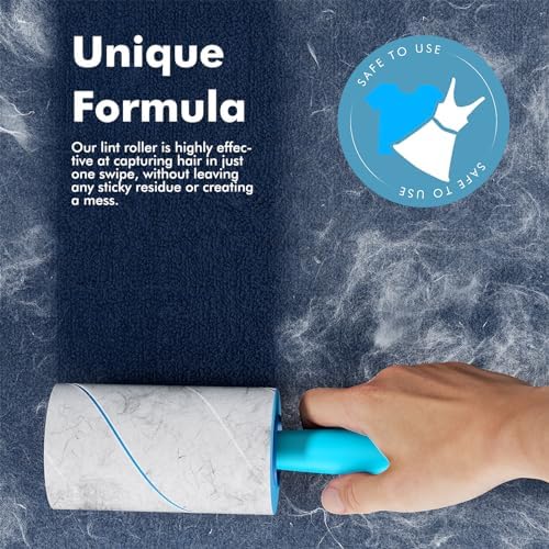 600 Sheets Lint Rollers for Pet Hair Extra Sticky, 3 Handles, 6 Rollers - Image 4