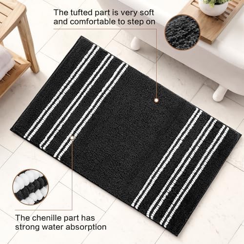 Kmson Bathroom Rugs Mat, Non-Slip Fluffy Thick Water Absorbent Microfiber Mat - Image 3