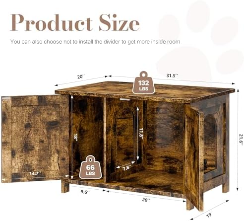 JY QAQA Cat Litter Box Enclosure, Litter Box Furniture Hidden - Image 2