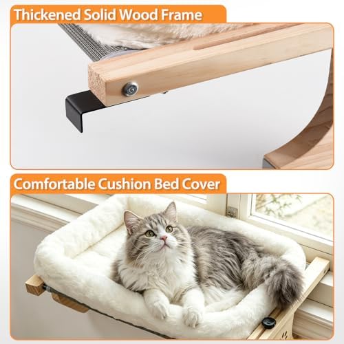 AMOSIJOY Wooden Cat Windowsill Perch - Image 6