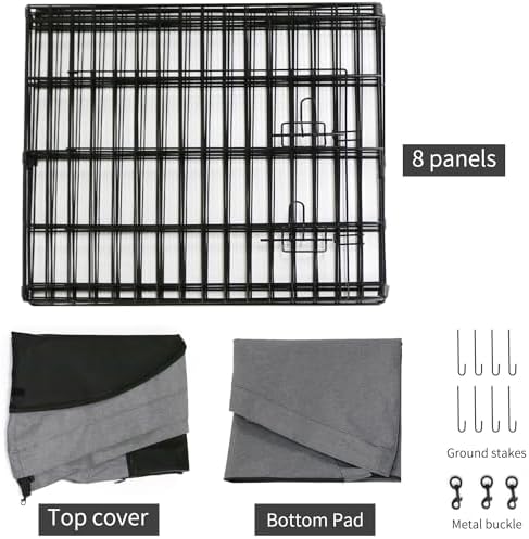 PETIME Foldable Metal Dog Exercise Pen/Pet Puppy Playpen Kennels Yard Fence - Image 6