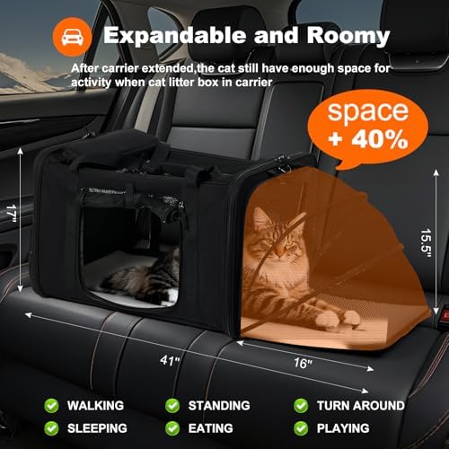 pidipiti 25x17x17 Extra-Large Expandable cat Carrier - Image 3