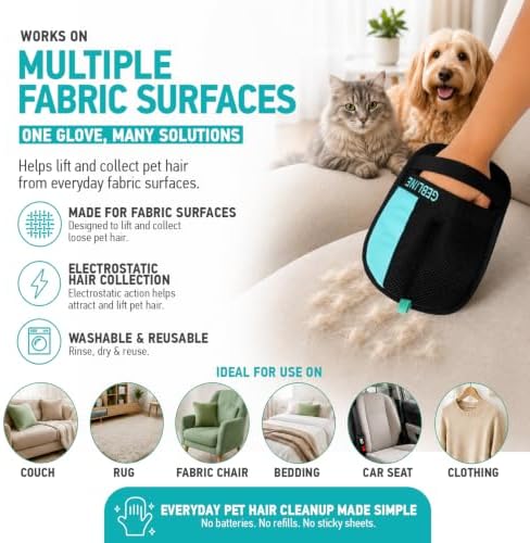 Pet Hair Remover Glove for Furniture & Upholstery, Dog Hair Remover for Couch - Image 3