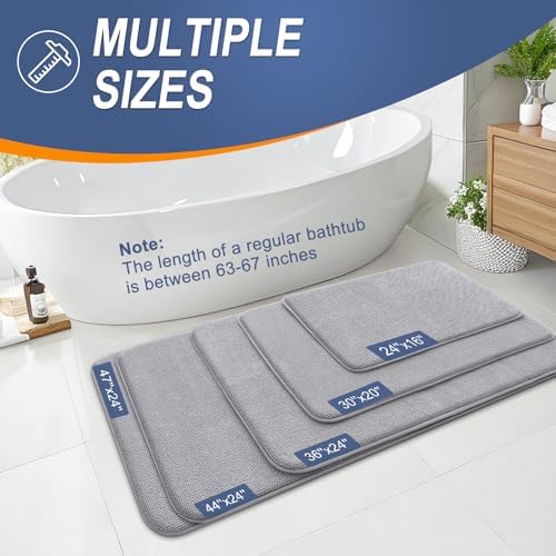 OLANLY Thick Memory Foam Bathroom Rugs 34x21, Soft Absorbent Bath Mat - Image 5