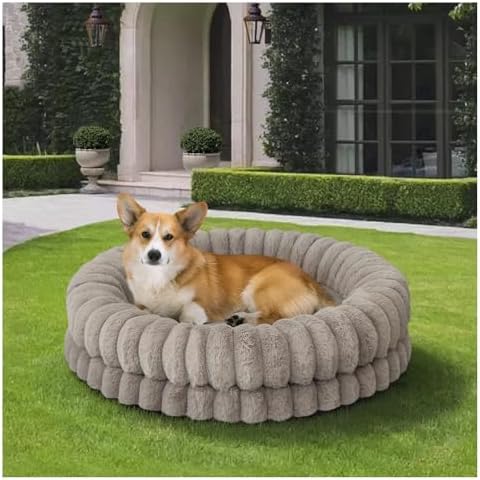 BALANCE Luxury Donut Dog Bed, 30 Inches Round Dog Bed Medium Size Dogs Washable by BalancePet