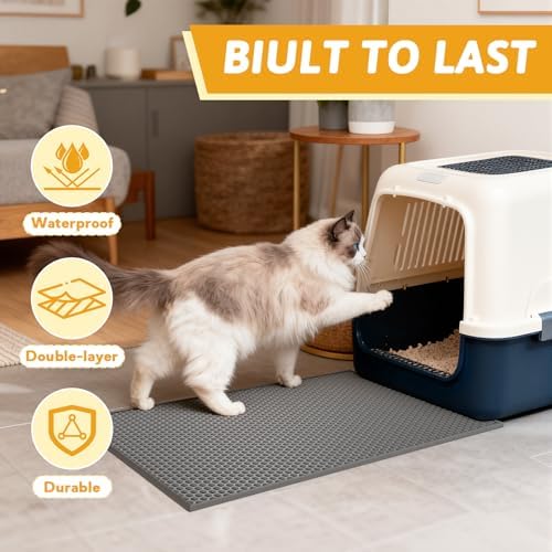 Pieviev Double Layer Cat Litter Mat Traps Litter 24''x15'' 2 Pack - Image 6