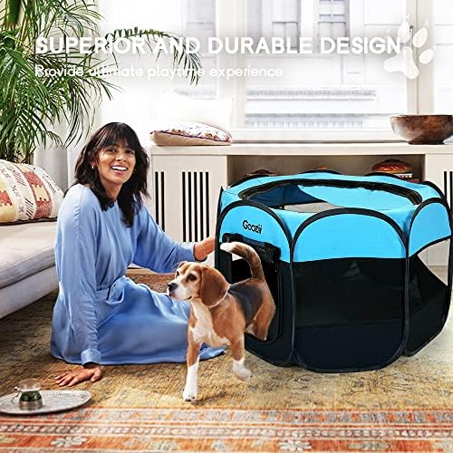 GOOZII Portable Dog Playpen Indoor Outdoor, Collapsible Pet Dog Playpen - Image 3