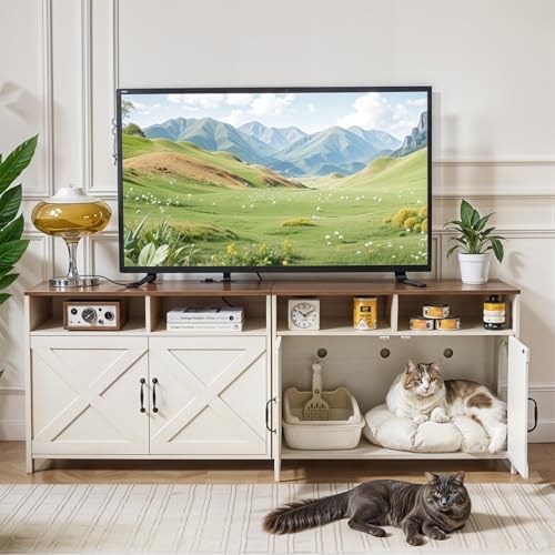 JnaflyHome 63" Double Cat Litter Box Enclosure - Image 2