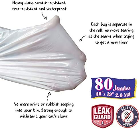 80 Count Fresh Kitty Litter Box Liners Super Thick, Easy Clean Up Jumbo - Image 3