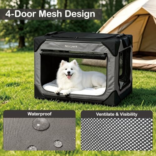 Collapsible Soft Dog Crate 26 Inch, Portable Travel Pet Crate - Image 6