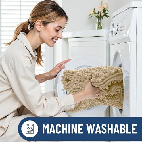 Smiry Bathroom Rugs 32X20, Extra Soft Rubber Backing Chenille Bath Mats - Image 6