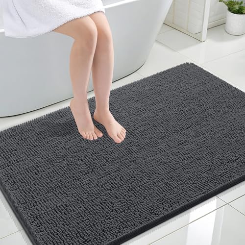 OLANLY Large Bathroom Rugs 47x32, Extra Soft Absorbent Chenille Bath Rugs by OLANLY