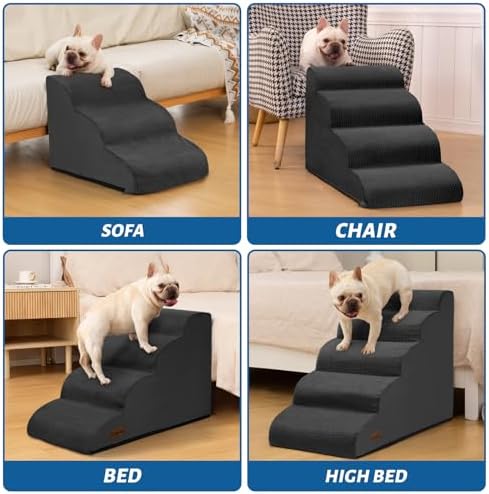 Aodisman Dog Stairs for Small Dogs and Cats, 3-Step Pet Ramp for Couch - Image 6