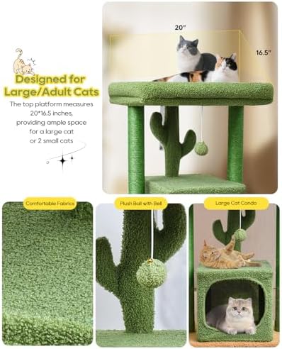 SYANDLVY 27" Cactus Cat Tree for Indoor Cats - Image 4