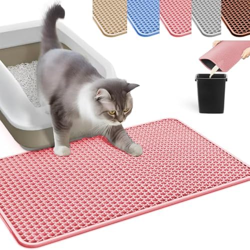 Cat Litter Mat, Honeycomb Double Layer Litter Trapping Mat by HCY%26WLD