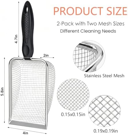 Chicken Poop Scooper, 2 Pack Metal Mesh Shovel - Image 4