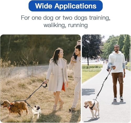 MingXpets Double Dog Leash, 360° Swivel Tangle Free Bungee Walking Training - Image 5