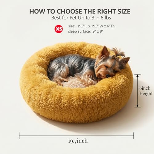 nononfish Puppy Bed for Small Dogs, Soft Calming Donut Bed - Image 3