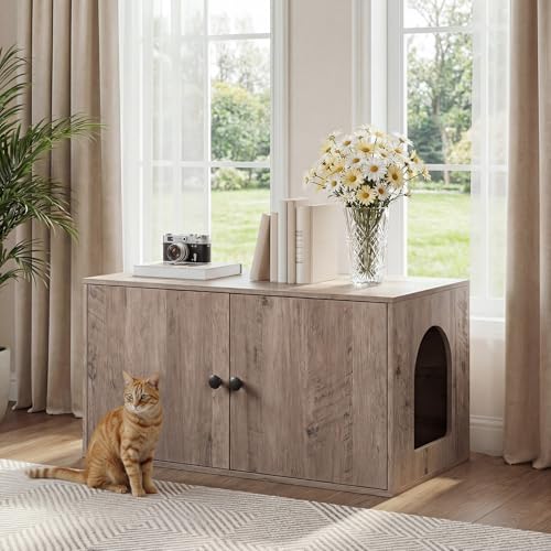 HOOBRO Cat Litter Box Enclosure, Hidden Litter Box Furniture - Image 2