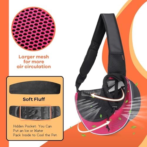 YUDODO Pet Sling Carrier for 2-5 lbs Small Dogs Cat Puppy Crossbody Carrier - Image 5