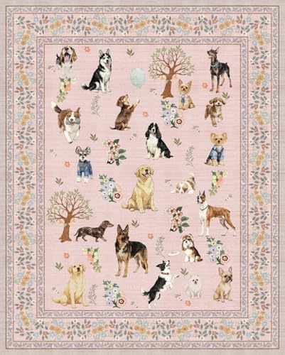 Pink Floral Area Rug 8x10 for Living Room Bedroom by WelcometoBabovid