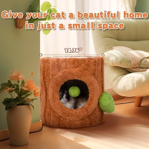 NUNU LAB Small Cat Tree for Indoor Cat- Natural Solid Wood - Image 3