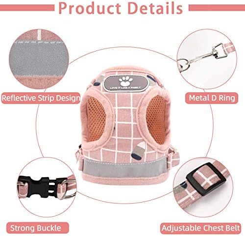 Cat Vest Harness and Leash Set, Escape Proof Kitten Harness Pink-A S - Image 4