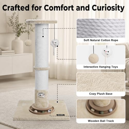 35-Inch Tall Cat Scratching Post, Stable Base - Image 5