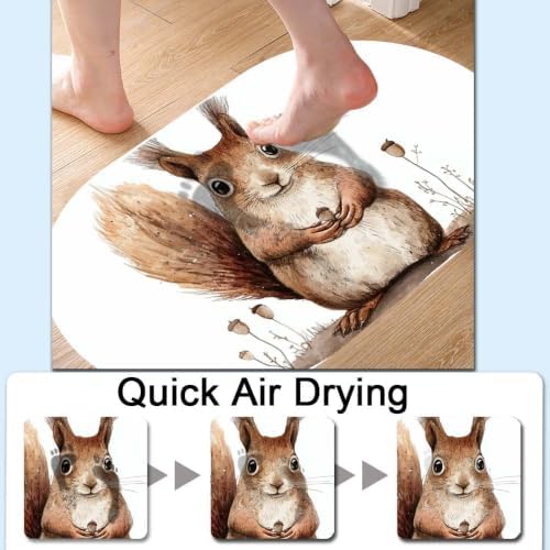 Cute-Squirrel-Super Absorbent Quick-Drying Bathroom Mat Rug, Rubber Non-Slip - Image 5