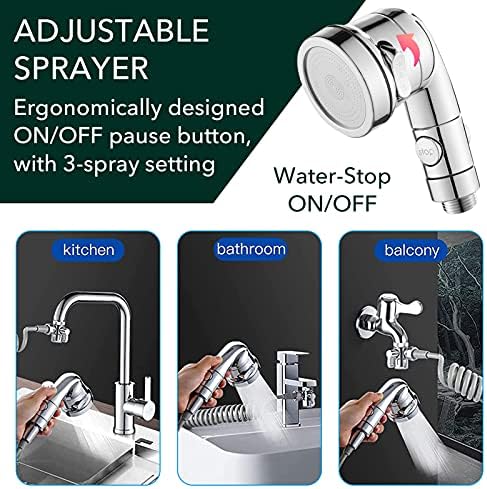 Sink Faucet Sprayer Attachment Set G1/2 Shower Head - Image 6