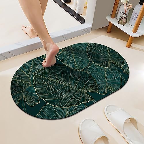 The Leaves Super Absorbent Quick-Drying Bathroom Mat Rug, Rubber Non-Slip by ZHUZHISHAN
