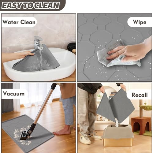 Silicone Cat Litter Mat for Litter Box-28" X 22" Kitty litter pads, Waterproof - Image 4