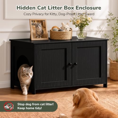 Extra Large Hidden Cat Litter Box Enclosure Furniture, Dog Proof Kitty Washroom - Image 6