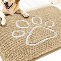 OLANLY Dog Door Mat for Muddy Paws 34x21, Paw Print Design Chenille Mud Mat by OLANLY