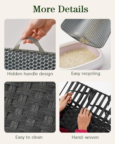 SETVSON Cat Litter Box Enclosure Furniture, Hidden PE Rattan - Image 4
