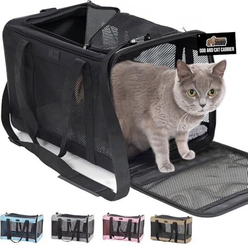 GORILLA GRIP Cat Carrier Travel Bag Up to 15 Lbs, Soft Collapsible Small Dog by GorillaGrip