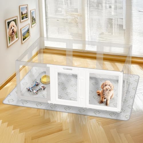 FXW AuraSpace Clear Acrylic Indoor Dog Playpen, 2 Panels - Image 2