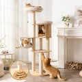 Modern Cat Tree Tower with Scratching Post, 61.5in Tall Cat Tree by Kicari