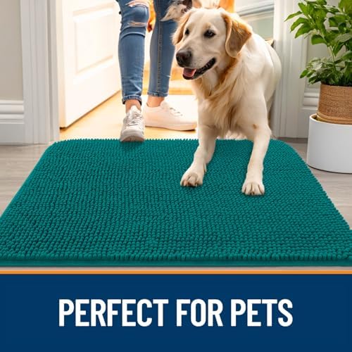 OLANLY Dog Door Mat for Muddy Paws 54x32, Super Absorbent Chenille Mud Mat - Image 6