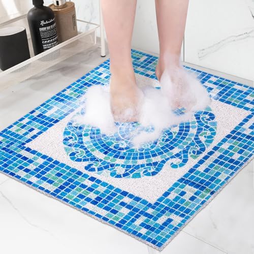 Square Shower Mat, Yonala 24 x 24 Inch Stylish Non Slip Shower Mats by Yonala