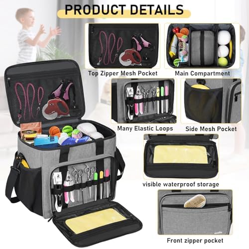 GMAK Pet Grooming Bag, Pet Hair Clipper Organizer Grooming Bag - Image 2