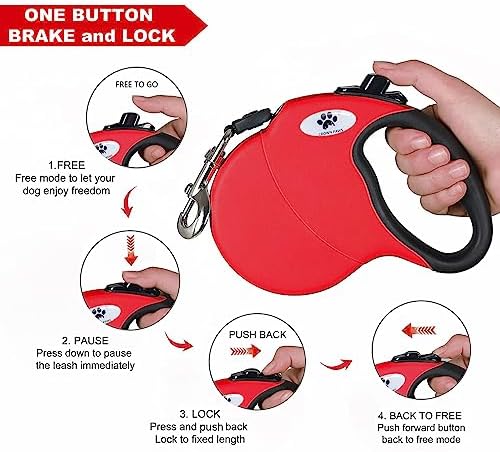 16 ft Retractable Dog Leash for Large Dogs up to 110 lbs, Tangle-Free Nylon Tape - Image 4