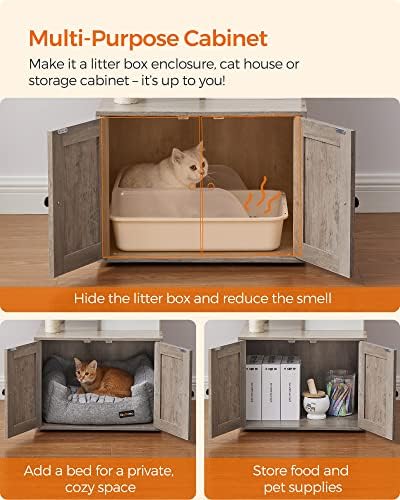 Feandrea Cat Tree with Litter Box Enclosure, 2-in-1 Condo - Image 4