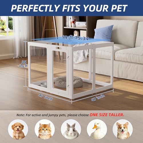 Clear Acrylic Dog Playpen Indoor Pet Pen, 8 Panels - Image 5