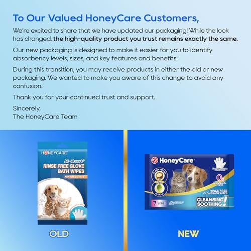 HONEY CARE All-Absorb Disposable Pet Grooming Gloves Wipes - Image 2